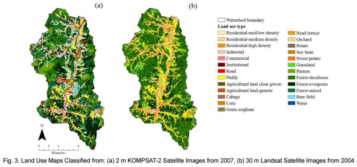 swat k2-landsat land-use uso-de-suelos kompsat-2 flujo-de-agua