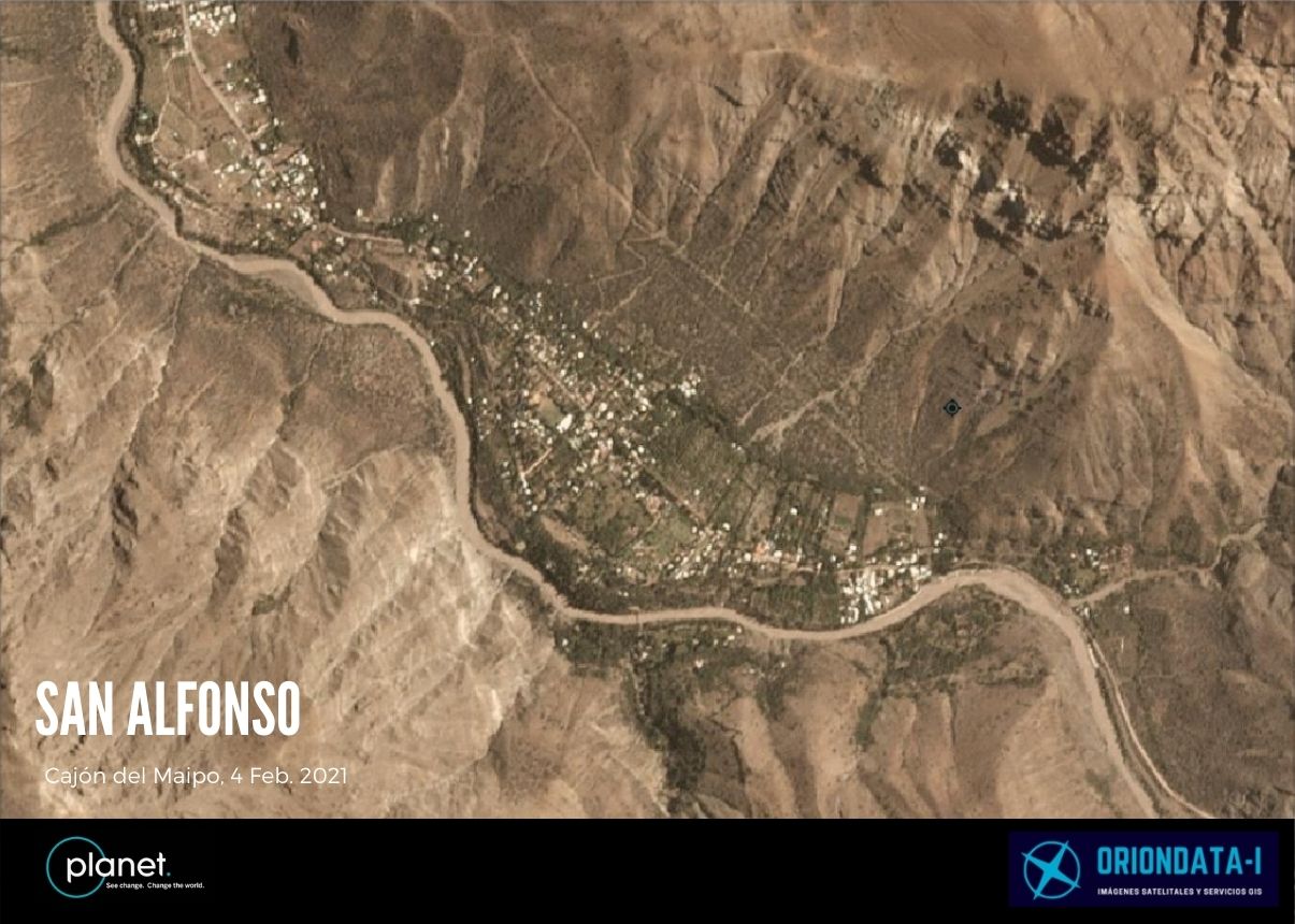 Oriondata Internacional 30 de Enero 2021 Monitoreo Satelital en Tiempo Real Sistema Frental Aluvion Deslizamiento Remoción en Masa Después del desastre San Alfonso